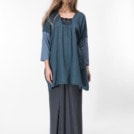 Petrol blue organic cotton tunic for women SHADI - Image 2