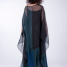 Robe Djellaba bleu canard en soie et coton bio MONSUN – Image 6