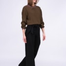 Black large organic cotton trousers for women ATRIA - Image 3