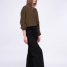 Black large organic cotton trousers for women ATRIA - Image 4