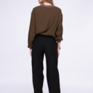 Black large organic cotton trousers for women ATRIA - Image 5