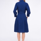 Robe bleu cobalt cache-cœur en coton bio POLARIS – Image 4