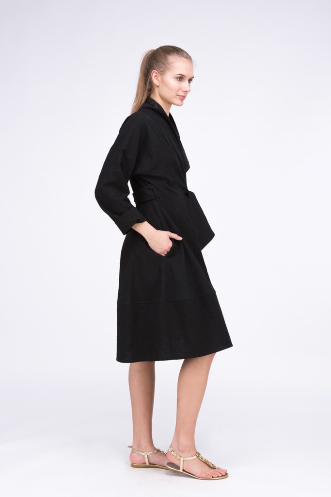 POLARIS black dress-coat - Boutique ASKA