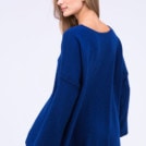 Navy blue oversized large wool sweater for women ALASKA - Image 4