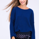 Navy blue oversized large wool sweater for women ALASKA - Image 5