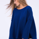 Navy blue oversized large wool sweater for women ALASKA - Image 2