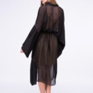 Robe kimono noir en soie WEZEN – Image 5