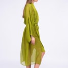 Green silk kimono dress WEZEN - Image 4