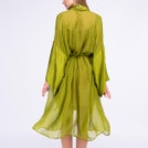 Green silk kimono dress WEZEN - Image 5