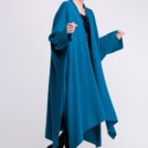 Peacock blue large wool kimono coat for women MIMAS - Image 4