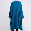 Peacock blue large wool kimono coat for women MIMAS - Image 5