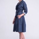 Blue wrap dress coat LAUREN - Image 2