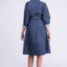 Blue wrap dress coat LAUREN - Image 4