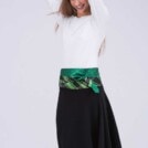 Jupe noire évasée en laine STEP