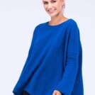 Pull bleu oversize large pour femme en laine ALASKA – Image 2