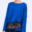 Pull bleu oversize large pour femme en laine ALASKA – Image 6