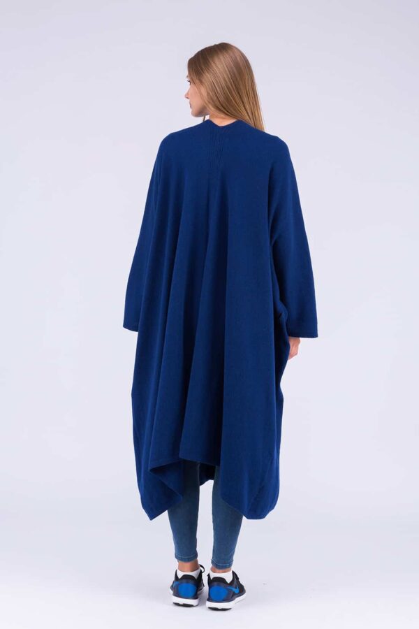 Large knitting wool coat MIMAS Navy Bleu - Boutique ASKA