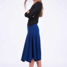 Jupe bleu marine évasée en laine STEP – Image 2
