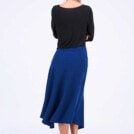 Jupe bleu marine évasée en laine STEP – Image 3
