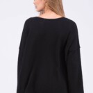 Black oversized large wool sweater for women ALASKA - Image 3