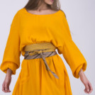Ceinture en tissu jaune et gris pour femme OBI-13 – Image 2