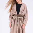 Brown and beige fabric belt for women OBI-29 - Image 2
