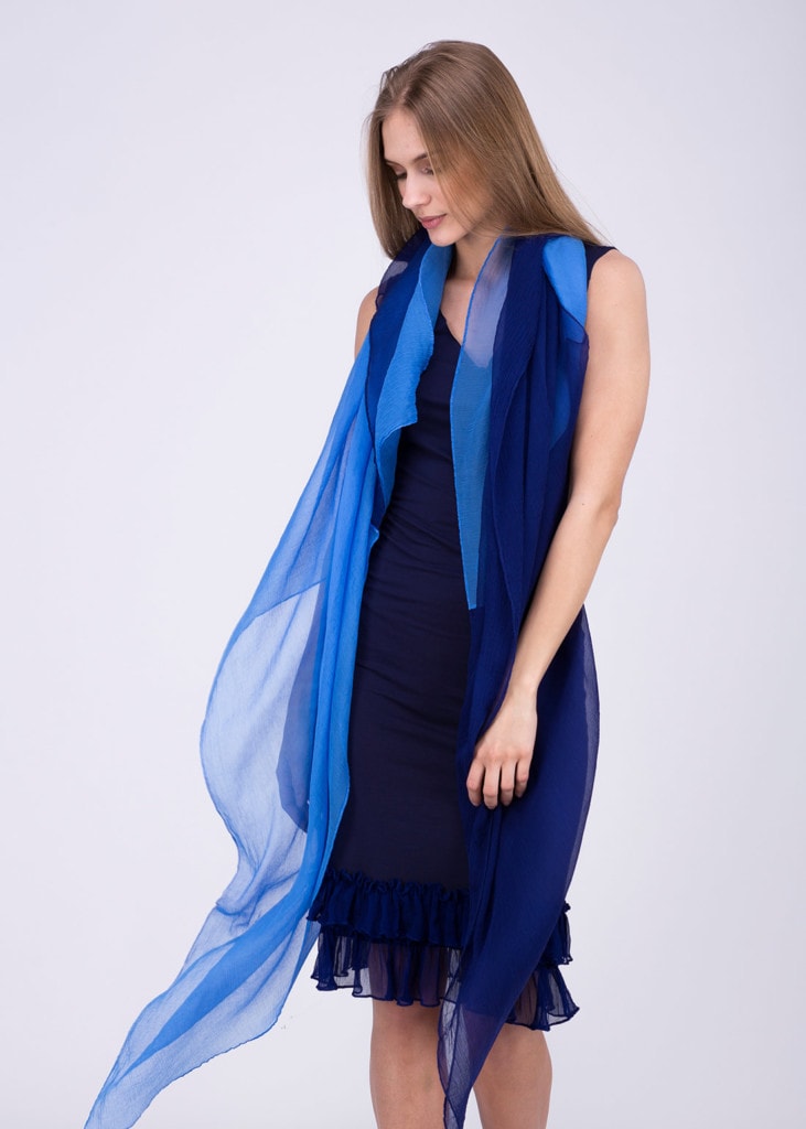 Owow Blue shawl-tunic - Boutique ASKA