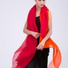 Red orange silk shawl-tunic OWOW - Image 4