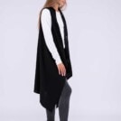 Gilet noir long en laine pour femme NUUK – Image 4