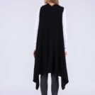 Gilet noir long en laine pour femme NUUK – Image 5