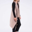 Gilet beige long en laine pour femme NUUK – Image 4