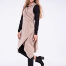 Gilet beige long en laine pour femme NUUK – Image 6