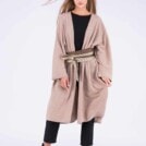 Beige large wool kimono coat for women MIMAS - Image 4