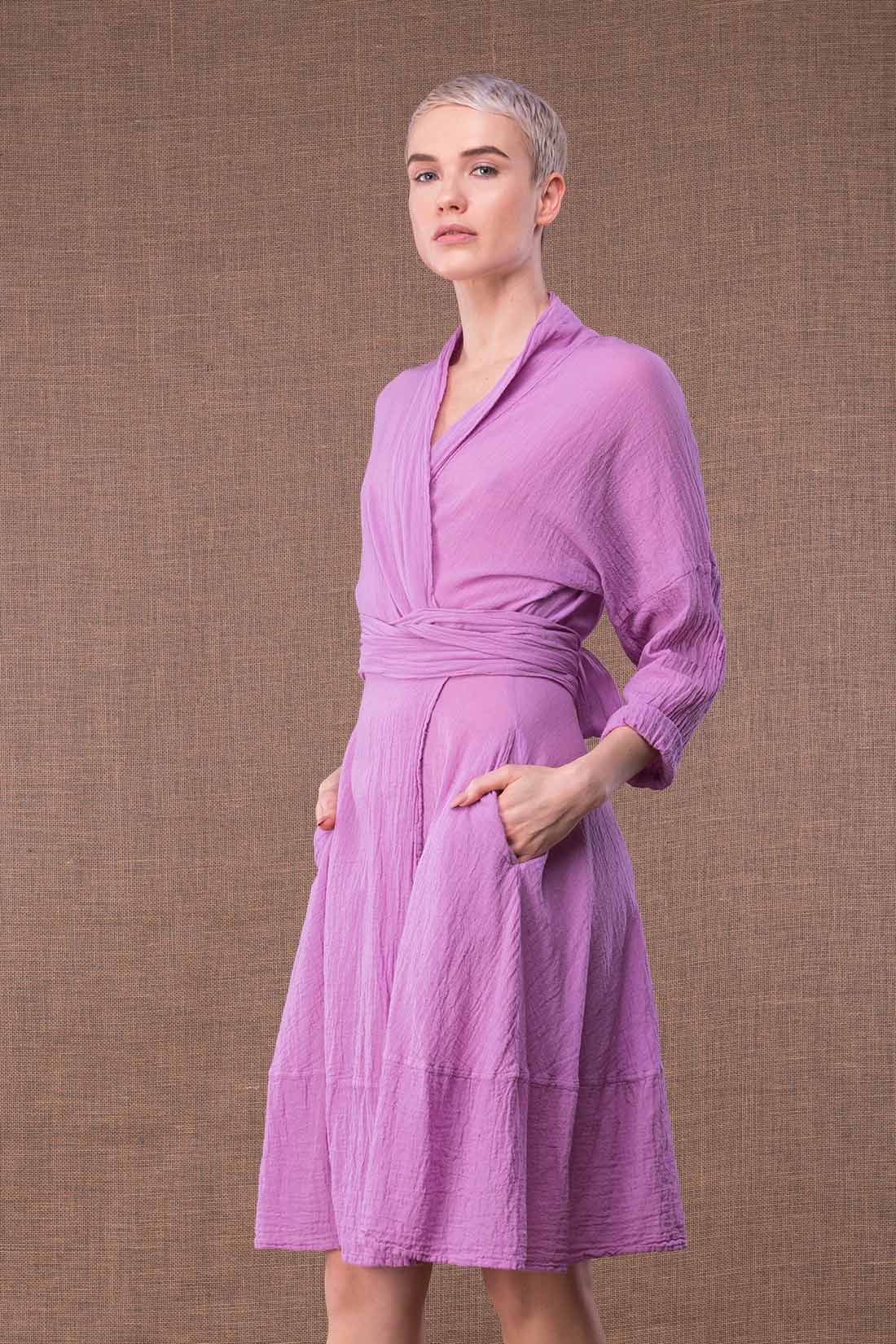 purple collared dress