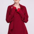 Red wool and silk mittens for women BIJOU - Image 2