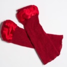 Red wool and silk mittens for women BIJOU - Image 4