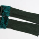 Green wool and silk mittens for women BIJOU - Image 3