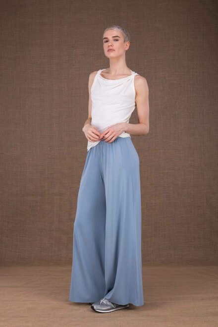 Ananas light blue trousers in viscose knit - 1
