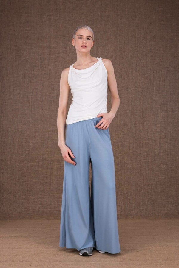 Ananas light blue trousers in viscose knit - 2