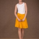 Aria Yellow cotton short wrap skirt - 1