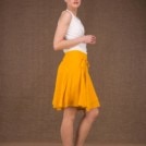 Aria Yellow cotton short wrap skirt - 2