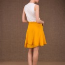 Aria Yellow cotton short wrap skirt - 3