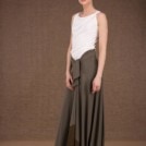 Blizzair long olive skirt in viscose knit 1
