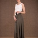 Blizzair long olive skirt in viscose knit -3
