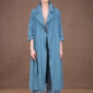 Bogart sky blue cotton trench coat - 1
