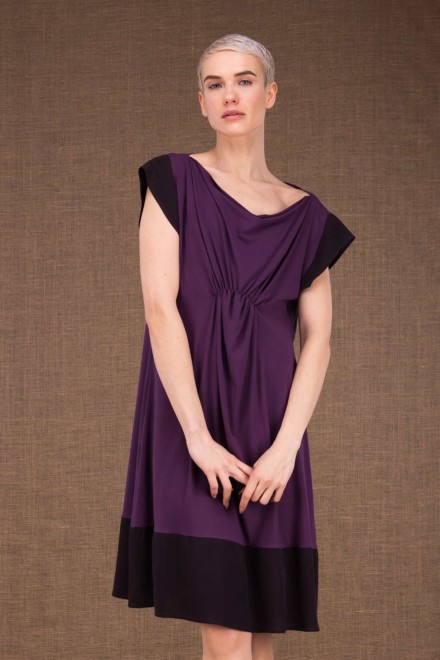 Gipsy plum short dress in viscose knit - 1
