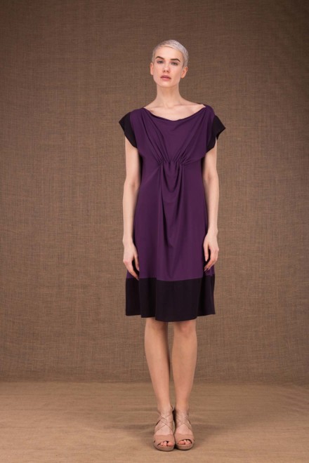 Gipsy plum short dress in viscose knit - 2