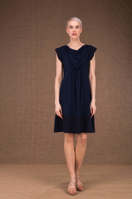Gipsy dress mid short dark blue viscose knit - 1