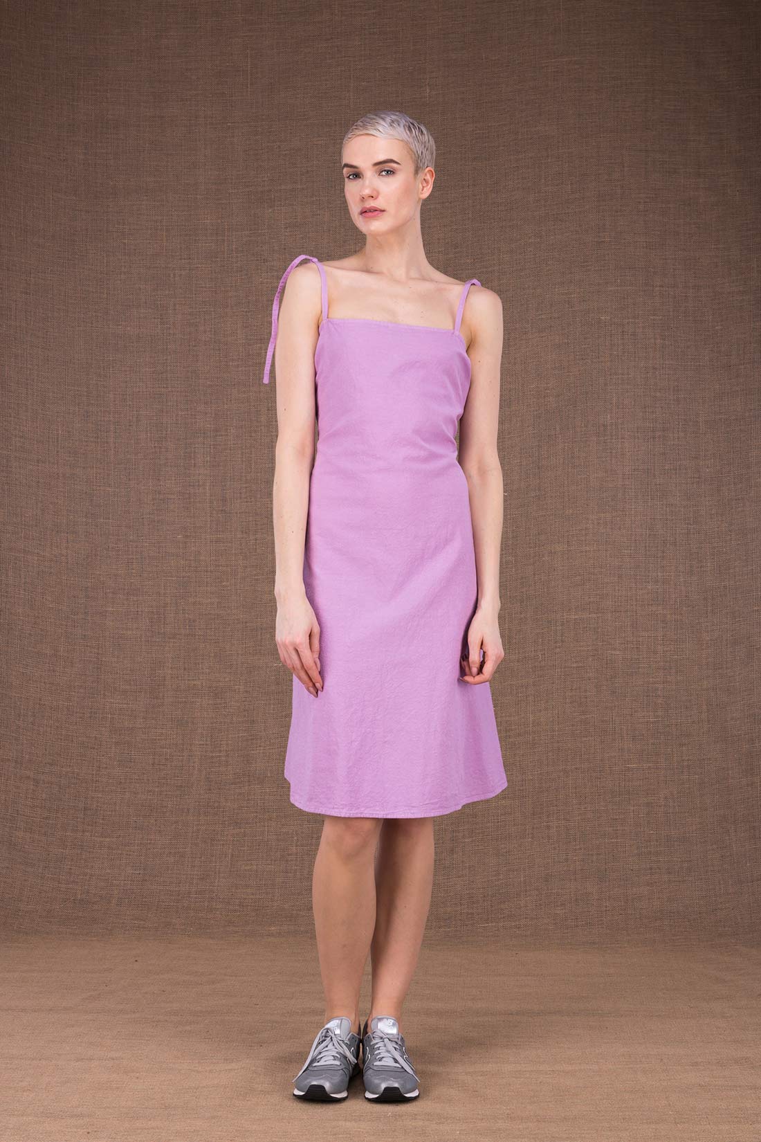 Ma Courte short purple cotton dress - Boutique ASKA