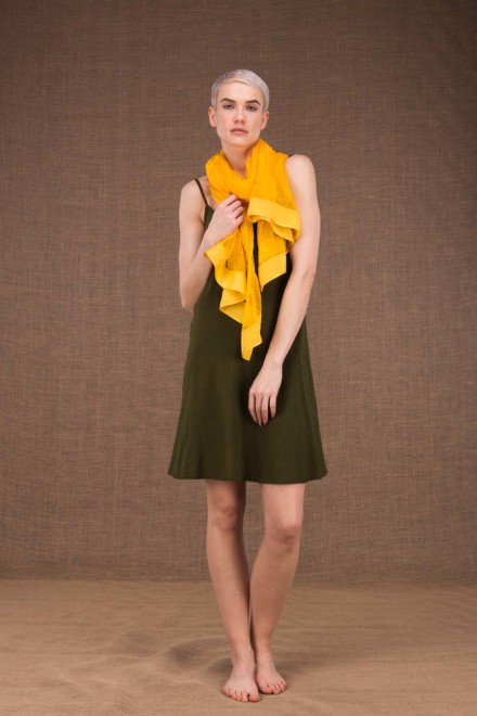 Sirro yellow shawl in cotton gauze - 2